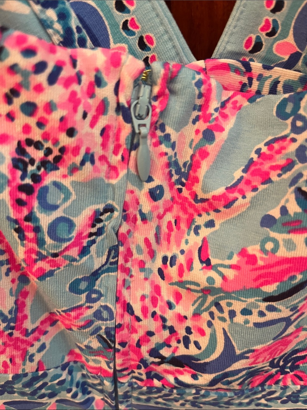 Lilly Pulitzer' Pink & Blue Floral Maxi One-Piece Dress - Picture 4 of 5